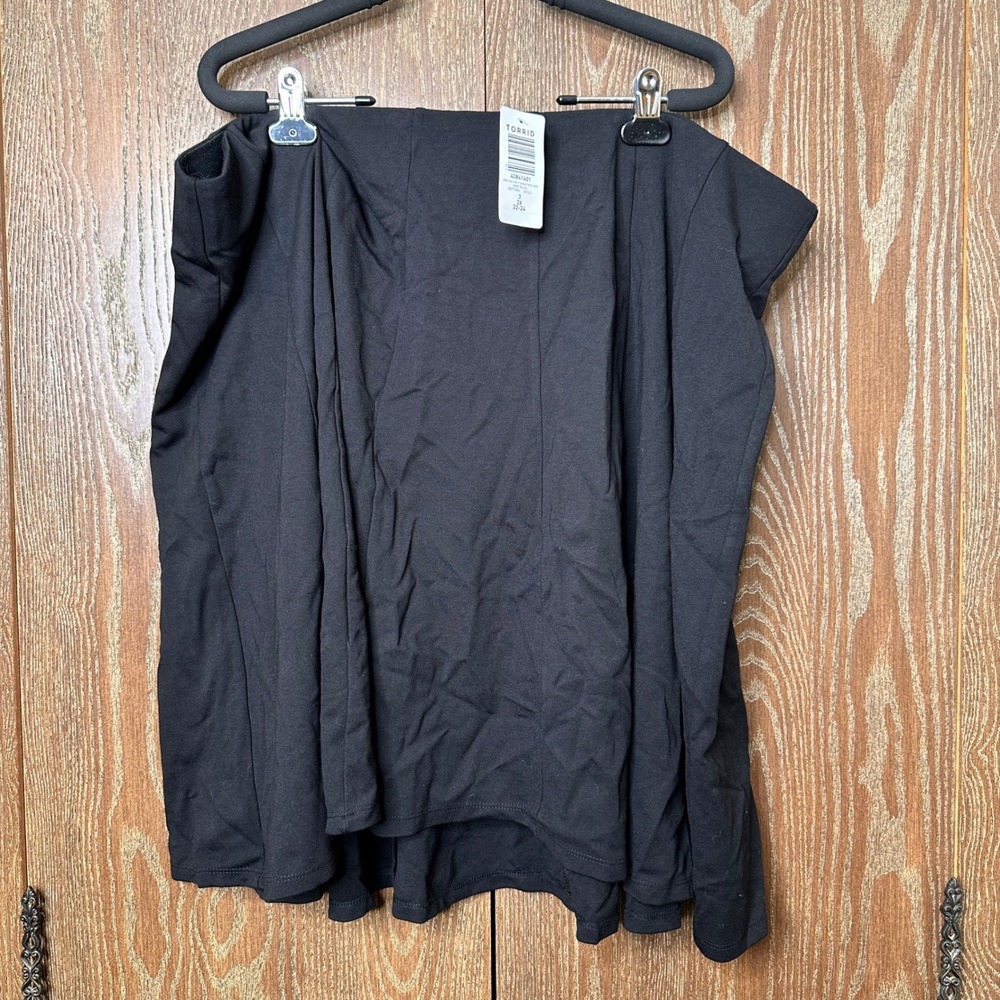 NWT Torrid Black Ponte Seamed Circle Mini Skirt Plus 3X Stretch Relaxed Casual